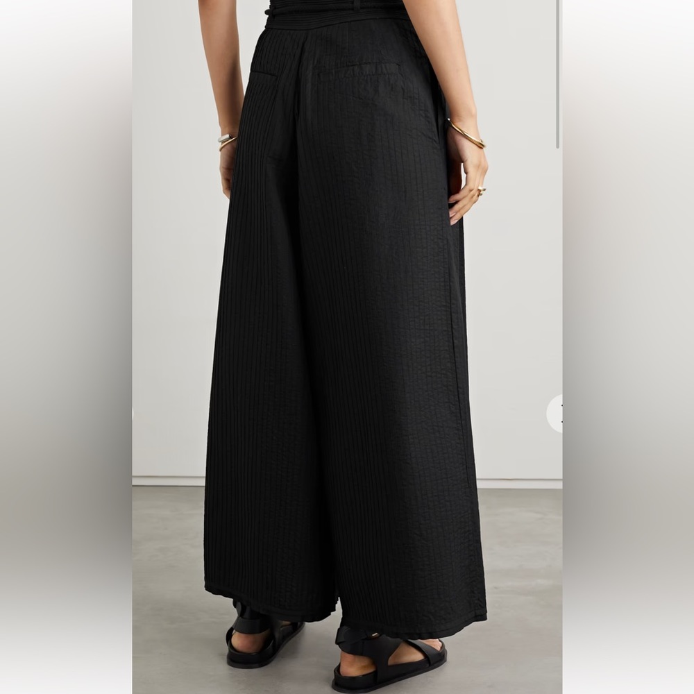 Ulla Johnson Eloisa Pintucked Cotton Poplin Wide Leg Pants Size 4 - Picture 2 of 13
